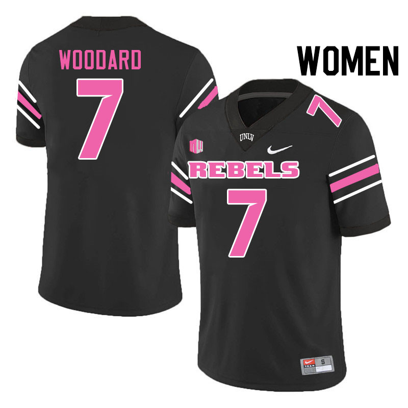 Women #7 Jackson Woodard UNLV Rebels College Football Jerseys Stitched-Black